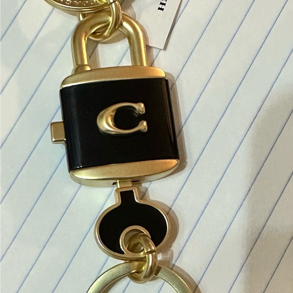 NWT COACH Lock And Key Ring Style C1679 Black And Gold - Picture 4 of 10